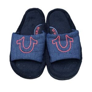 TRUE Religion Slides Slippers BIG LOGO House Slippers Size 9.5